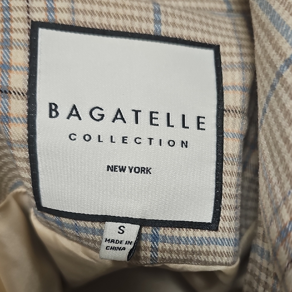 Bagatelle Beige Plaid Trench Coat - Picture 9 of 12